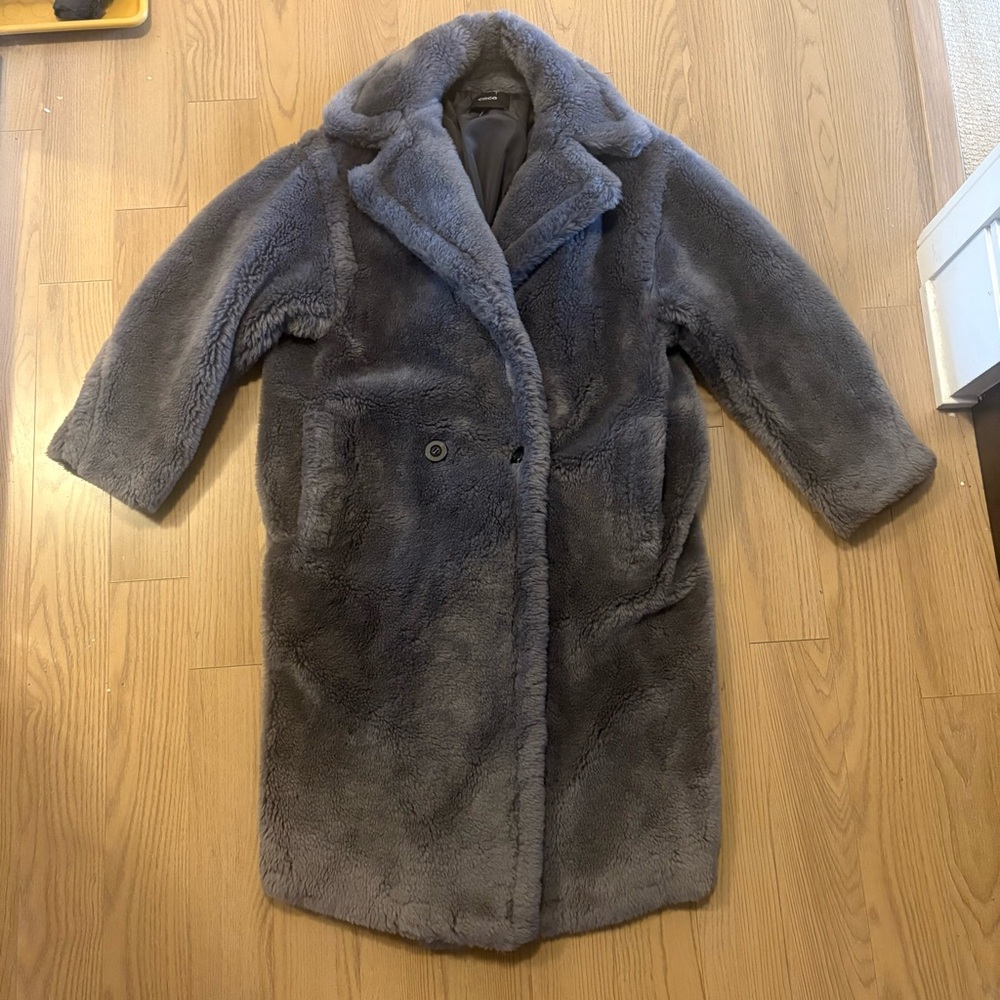 Women's Gray Sherpa Teddy Coat MAXMARA Lookalike